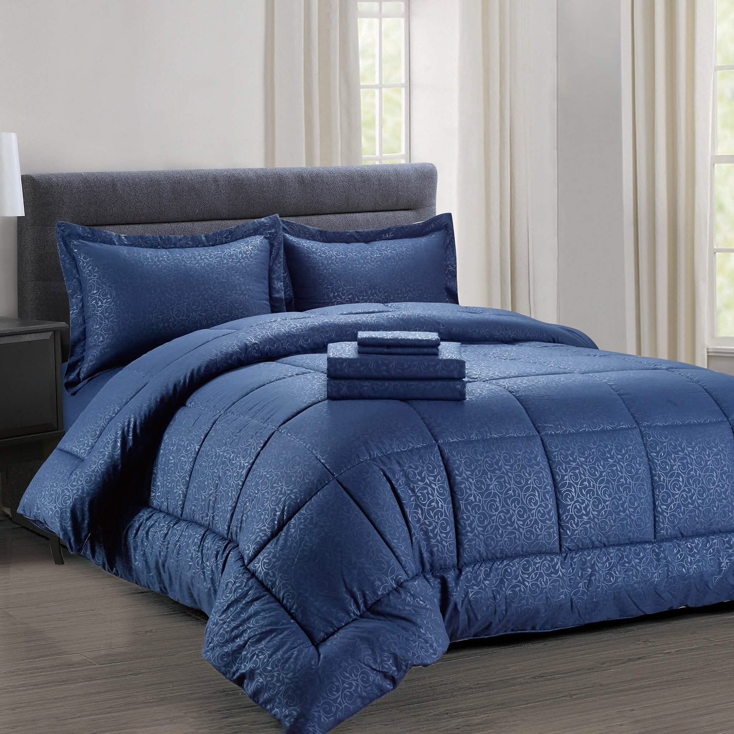 8-Piece: Plazatex Vine Microfiber Comforter Bed in A Bag Set DailySale