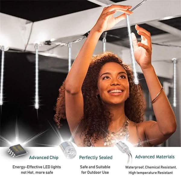 8-Pieces: Waterproof LED Meteor Shower Rain Lights DailySale