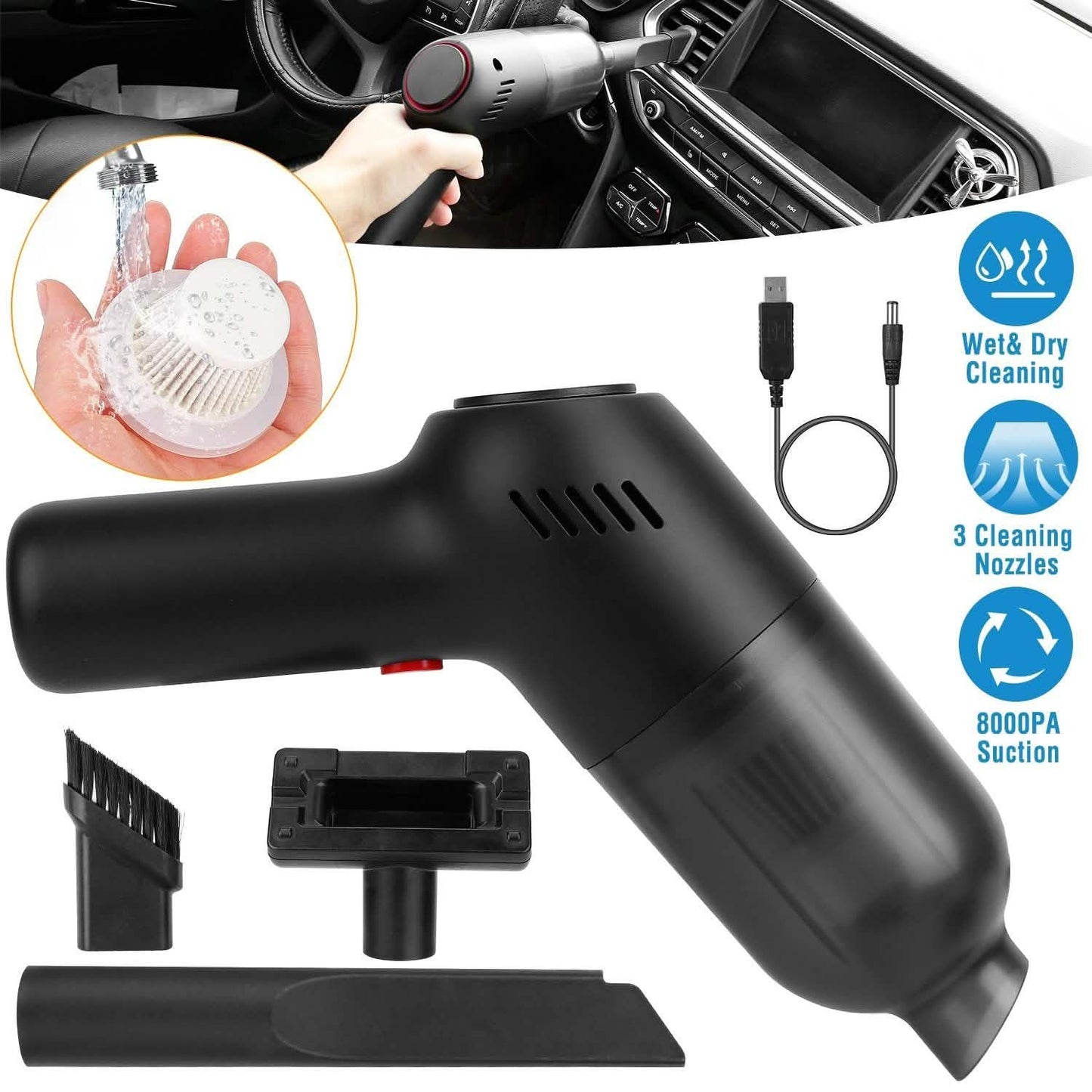 8000Pa Portable Handheld Vacuum Cleaner DailySale