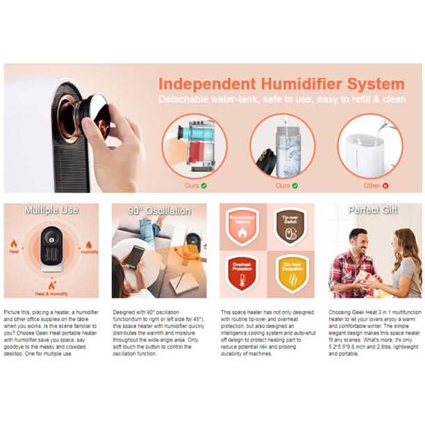 800W Space Heater with Humidifier DailySale