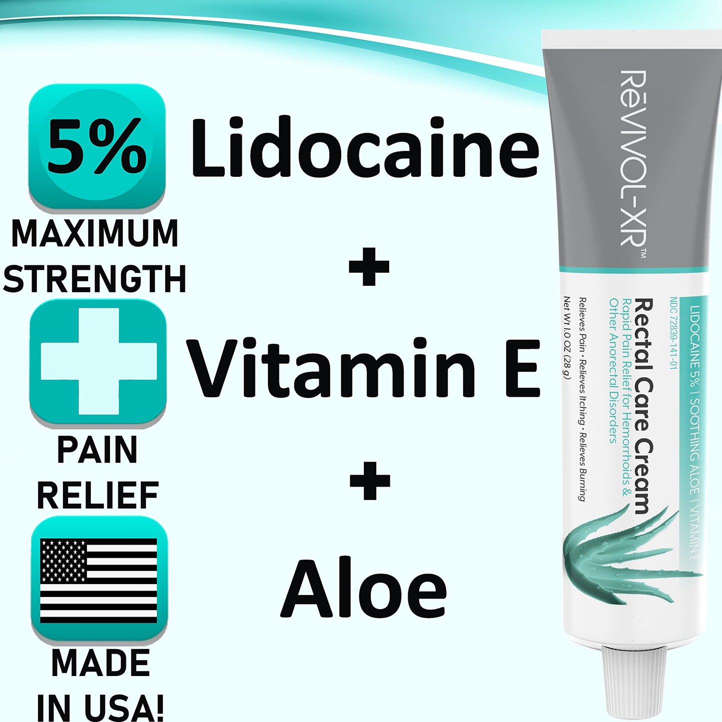 REVIVOL-XR Advanced Hemorrhoid Treatment. 5% Lidocaine + Shrinks + Protects Skin + Aloe + Witch Hazel + Botanicals, External & Internal Use. Most Complete OTC Ointment + Fissure Cream. Made in USA. Fashionbuy