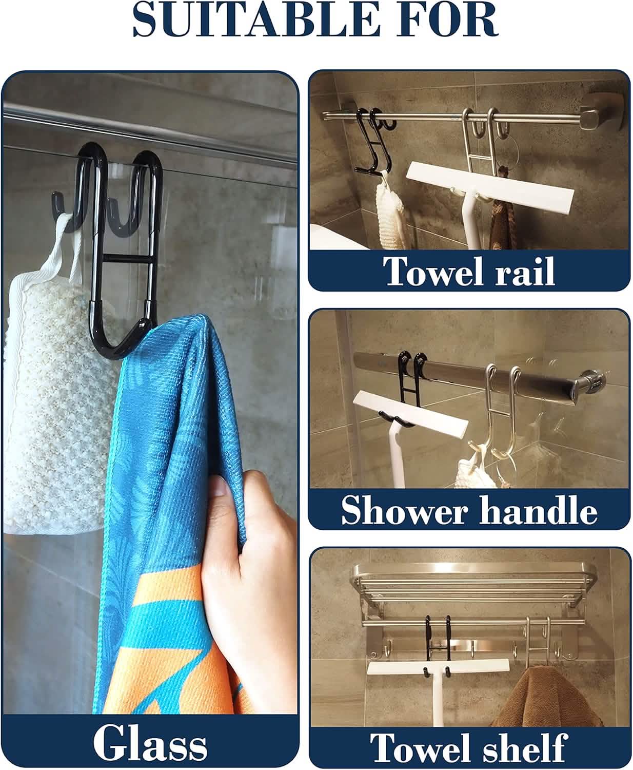 Rust-Resistant Door Mount Shower Hook – Strong Multifunctional Hanging Hook DailySale