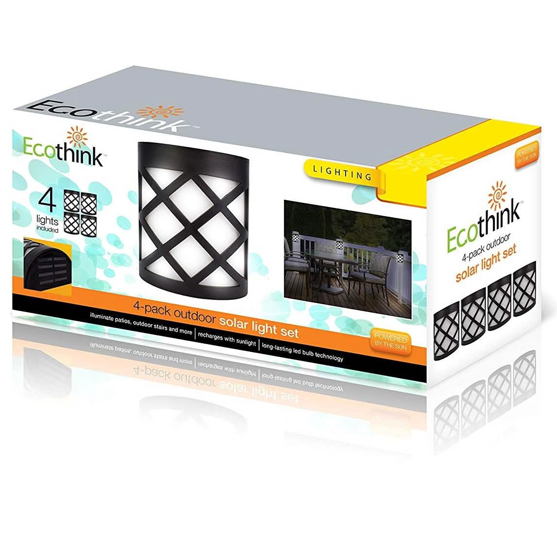 4 Pack: EcoThink Outdoor Solar LED Lights DailySale