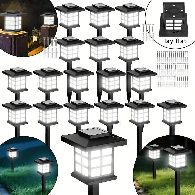 6-Pack: Solar Outdoor Path Lights Warm Light LED, 600mA, Waterproof DailySale