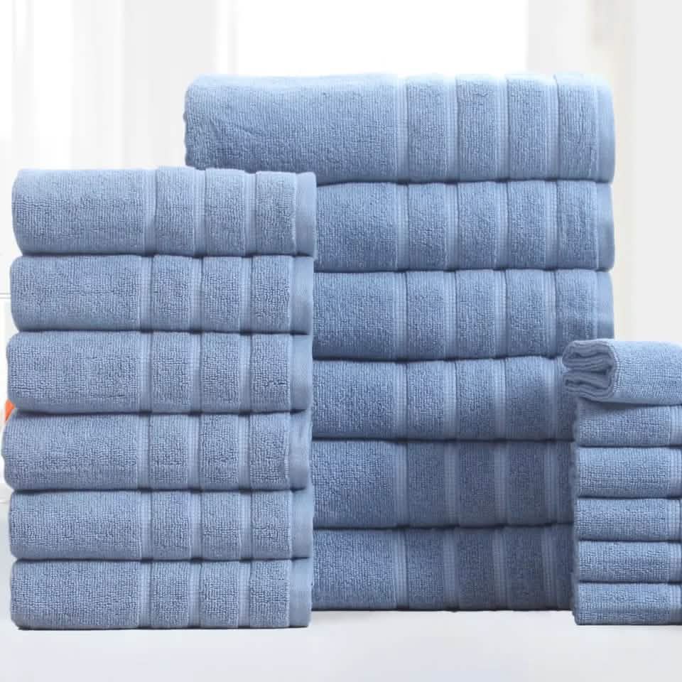 18-Piece: Bibb Home Zero Twist Egyptian Cotton Towel Set DailySale