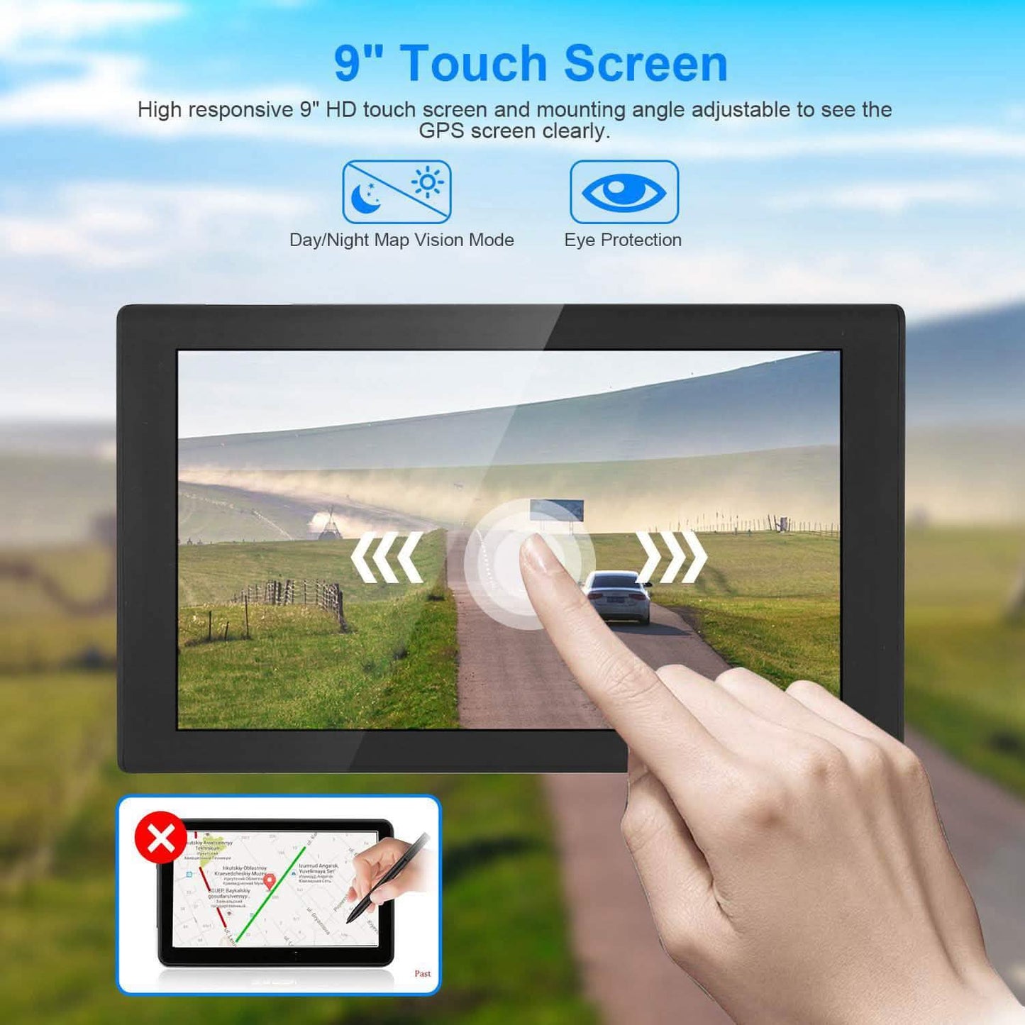 9" Car GPS Navigation - 8GB Touch Screen Vehicle Navigator DailySale