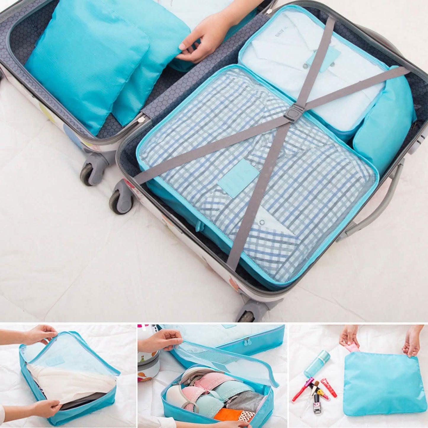 9-Piece: Clothes Storage Bags Water-Resistant Travel Luggage Organizer DailySale