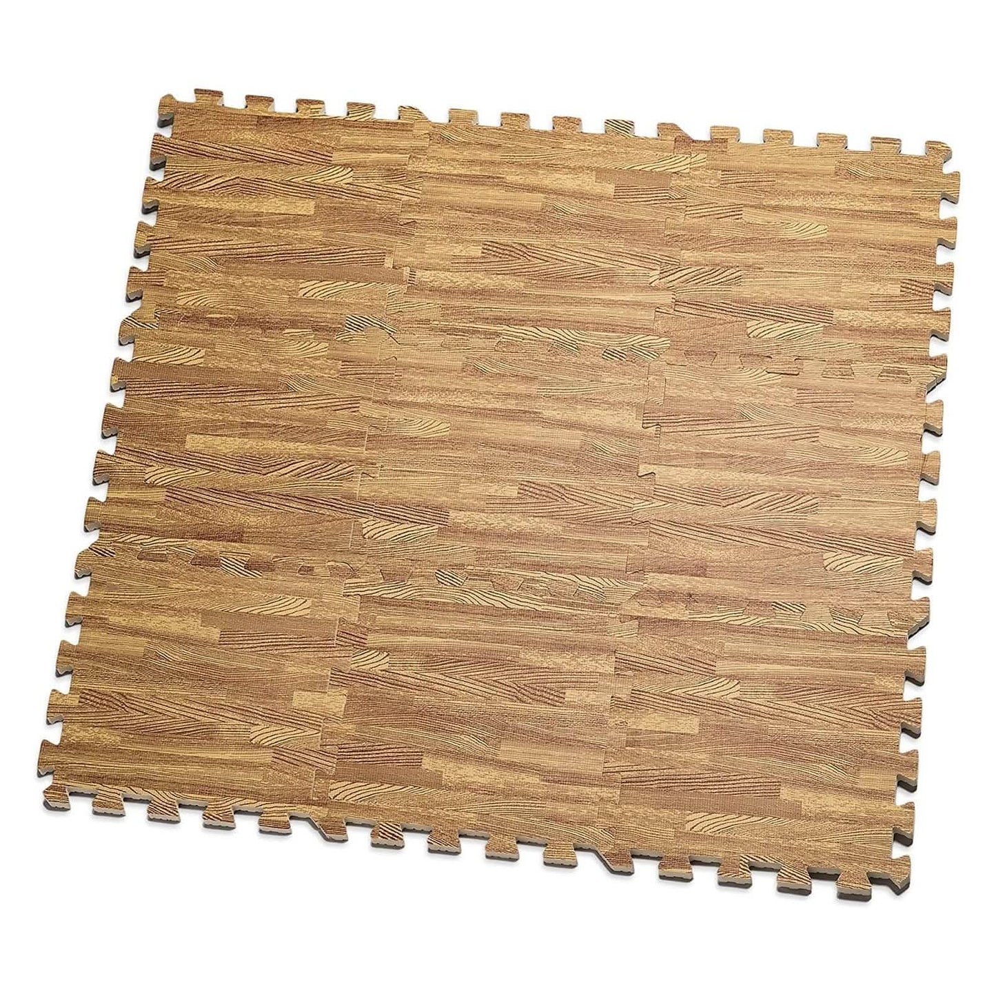 9-Piece Set: HemingWeigh Printed Wood Grain Interlocking Foam Floor Puzzle Mats DailySale
