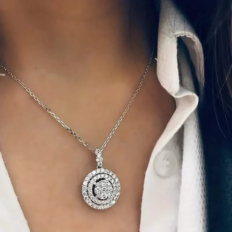 925 Silver Zirconium Oxide Collarbone Necklace DailySale