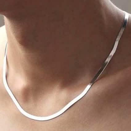 .925 Solid Sterling Silver Flat Snake Link Chain DailySale