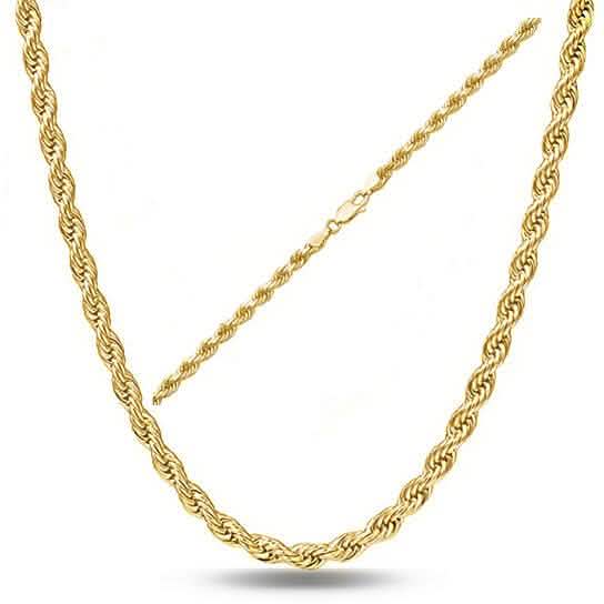 .925 Sterling Silver 1.5MM Diamond Cut Rope Chain Necklace DailySale