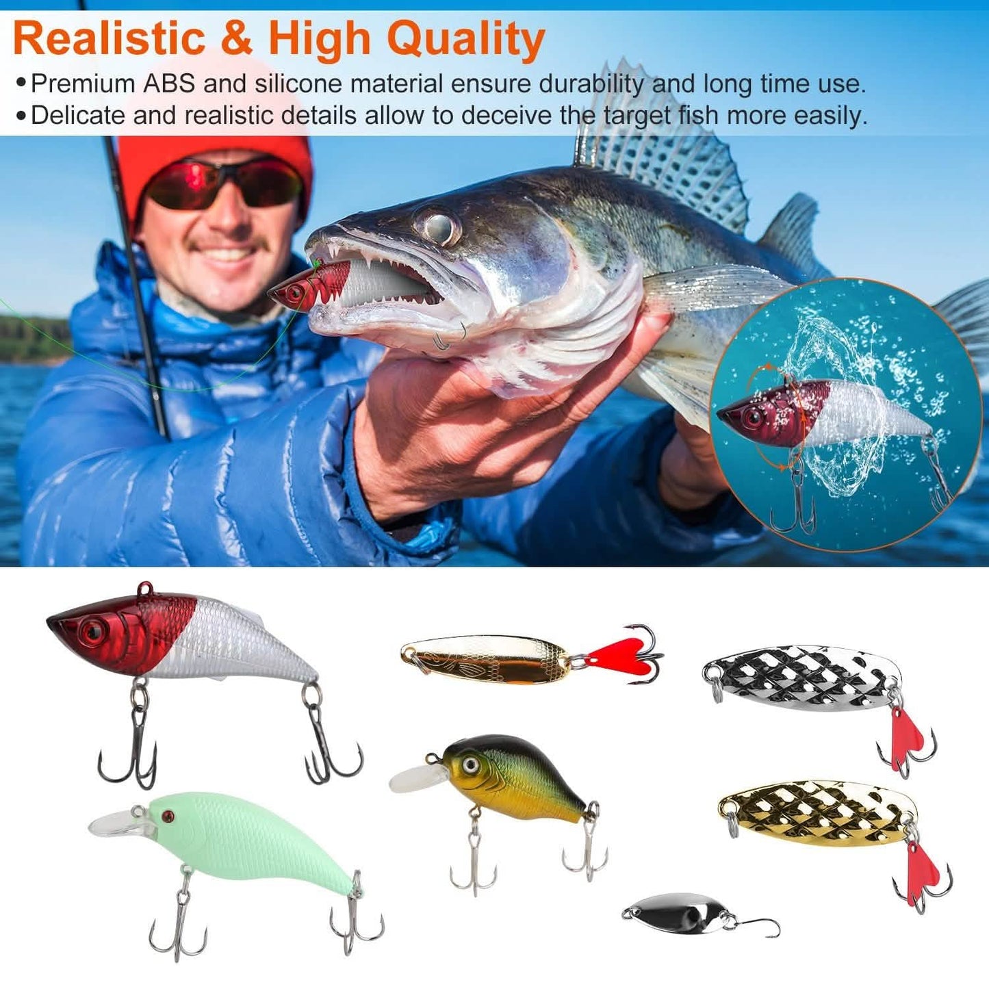 94-Piece: Fishing Lures Kit Soft Plastic Fishing Baits Set DailySale