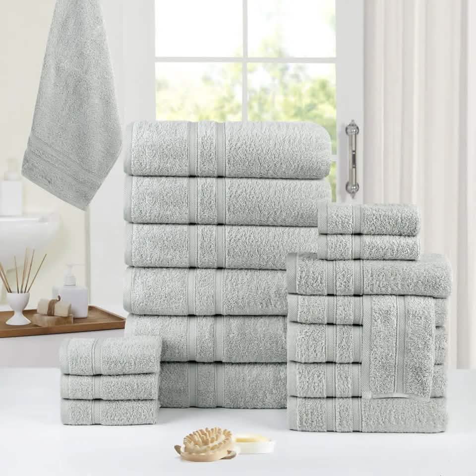 18-Piece: Bibb Home Zero Twist Egyptian Cotton Towel Set DailySale