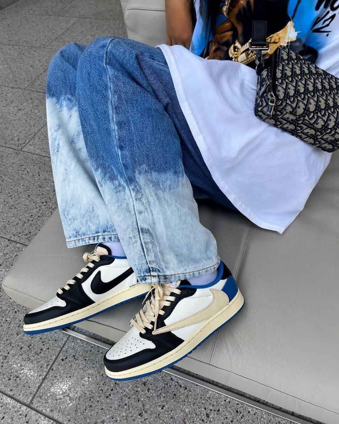Custom Fragment x Travis Scott x Air Jordan 1 Low DM7866 140 SneakerNational