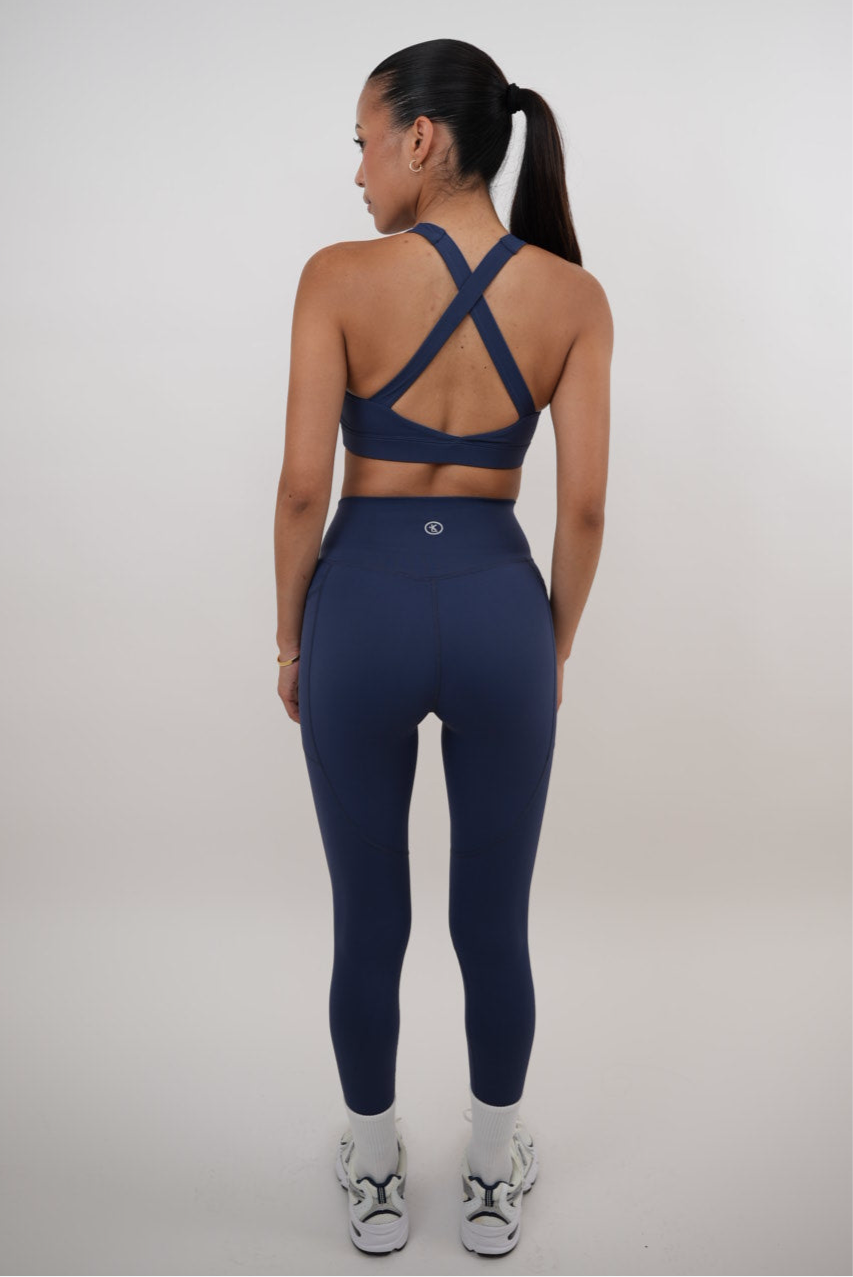 I Am Glowing Navy Blue Quick Dry Butter Legging KIMITH BRAND