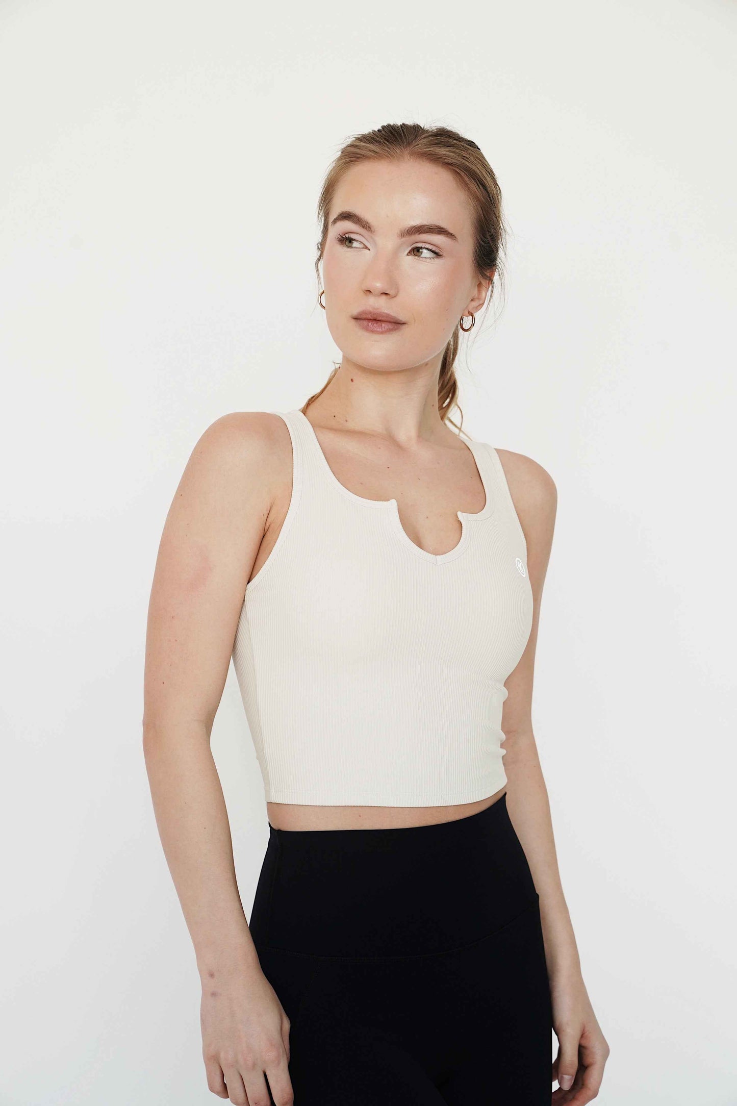 I Am Self Love Ribbed Quick-Dry Butter Ivory Tank