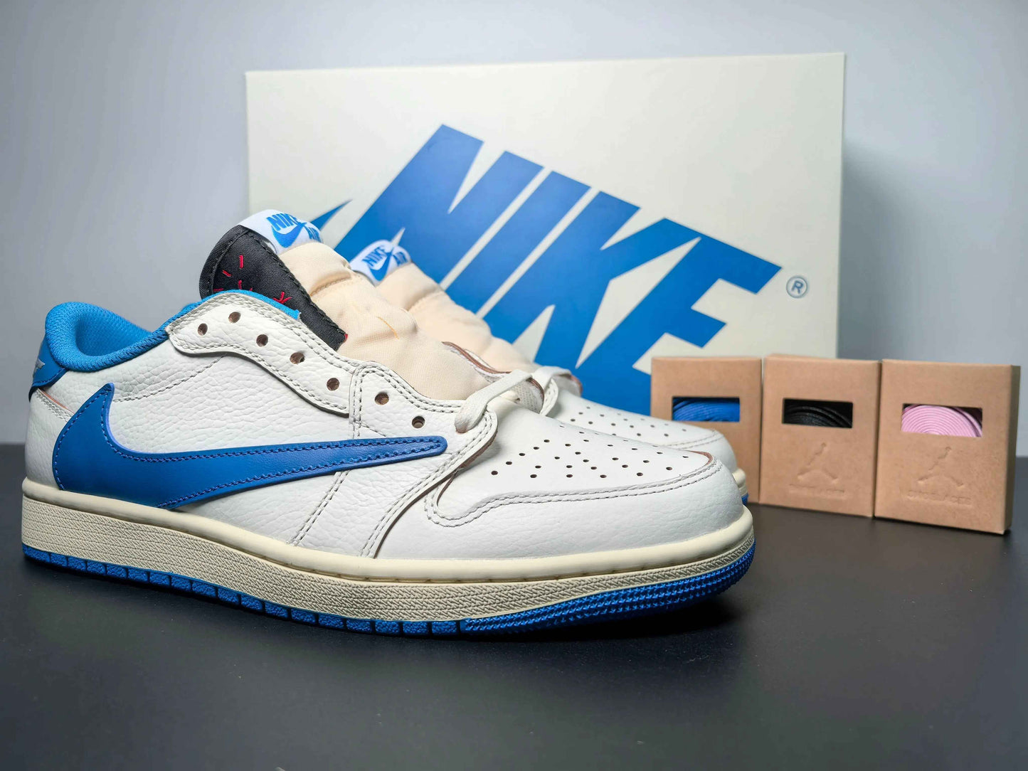 Custom Air Jordan 1 x Travis Scott x Fragment Design DM7866-104 SneakerNational