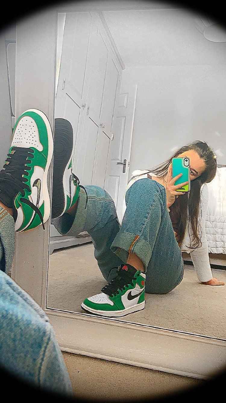 Custom GREEN Jordan 1 High Q SneakerNational