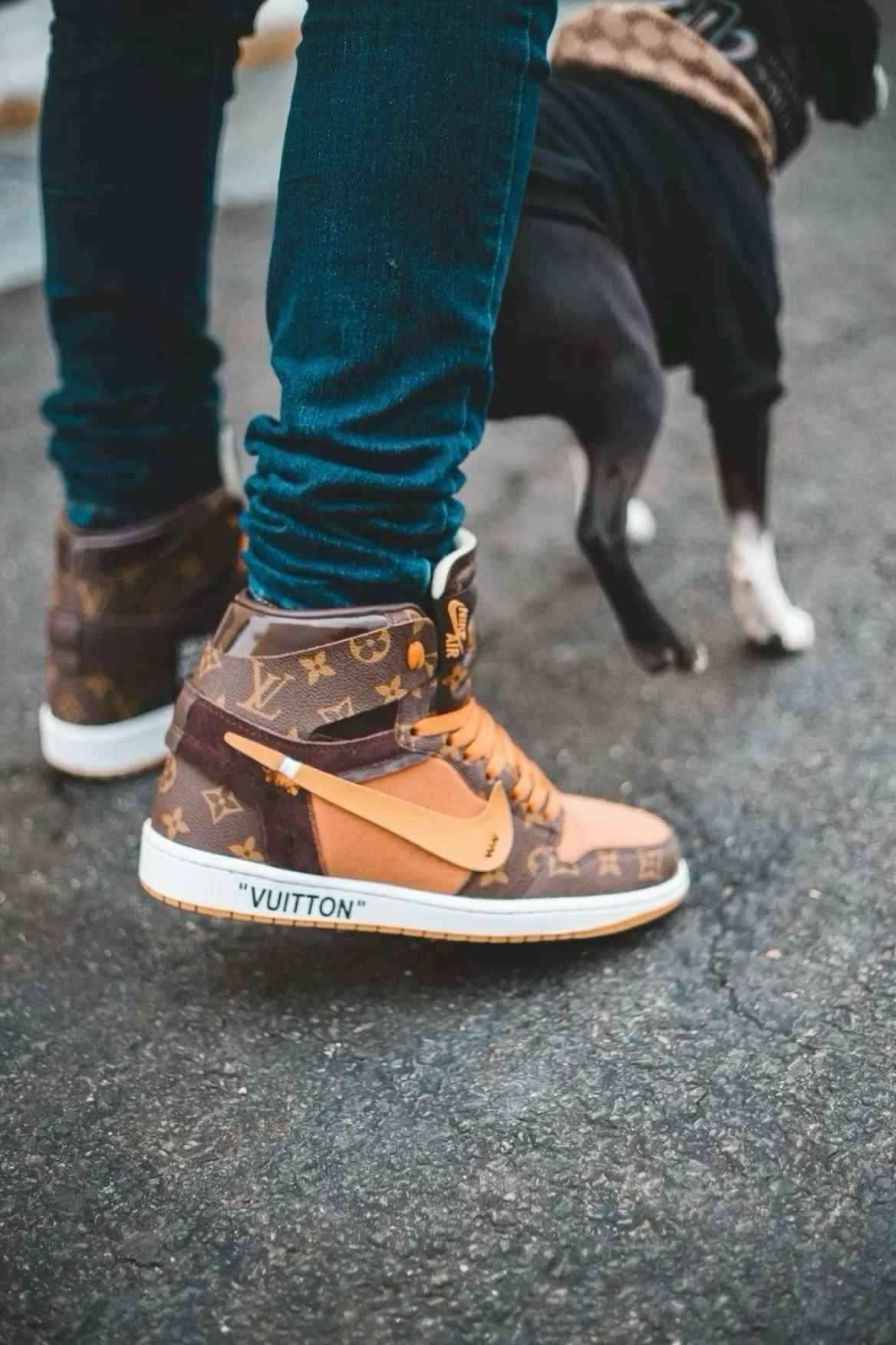 Custom Air Jordan 1 x LV Logo SneakerNational
