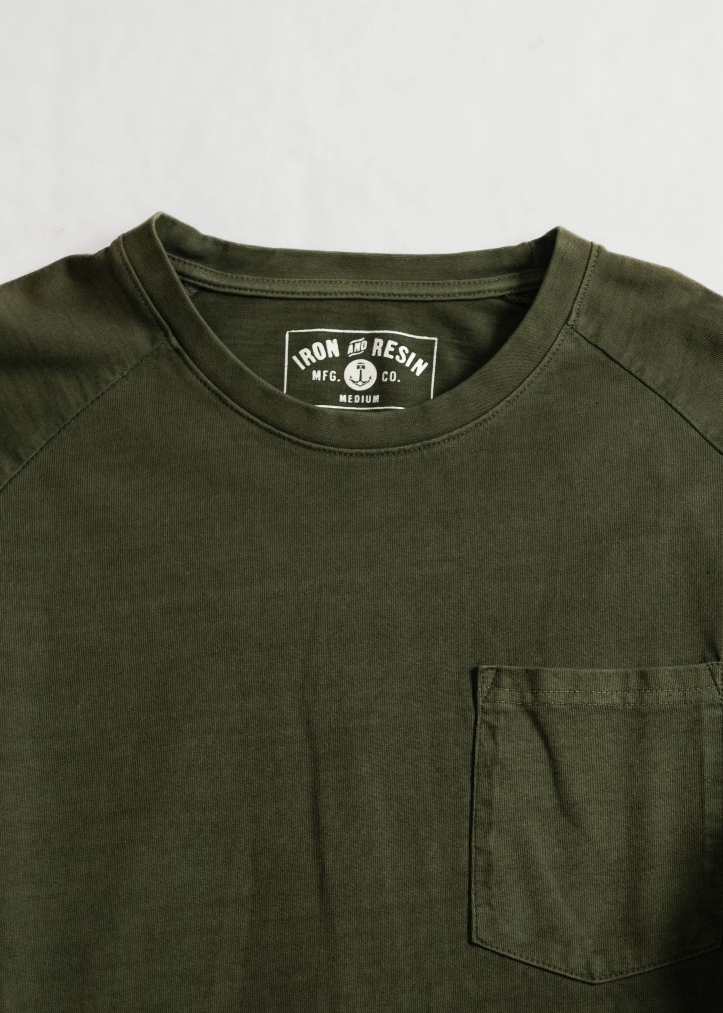Faded Pocket Raglan Iron & Resin