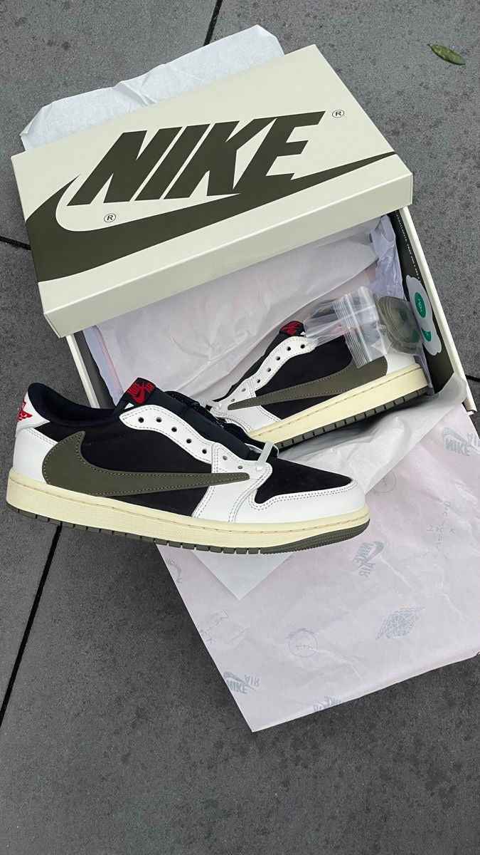Air Jordan 1 Travis Scott Olive Wmns Limited Edition Retro Low OG Sneakers SneakerNational