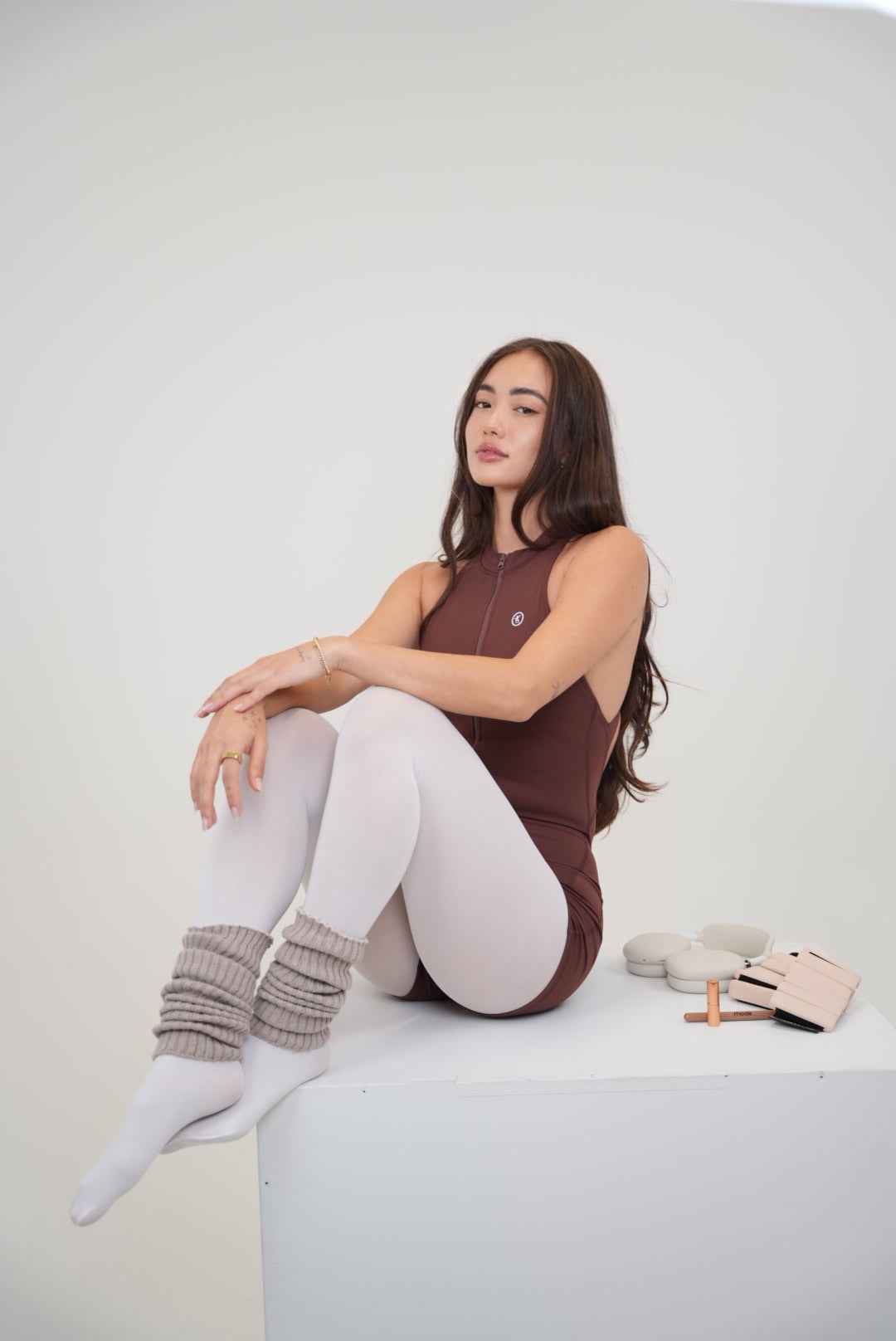 I am Limitless Zipper Bodysuit in Chocolate