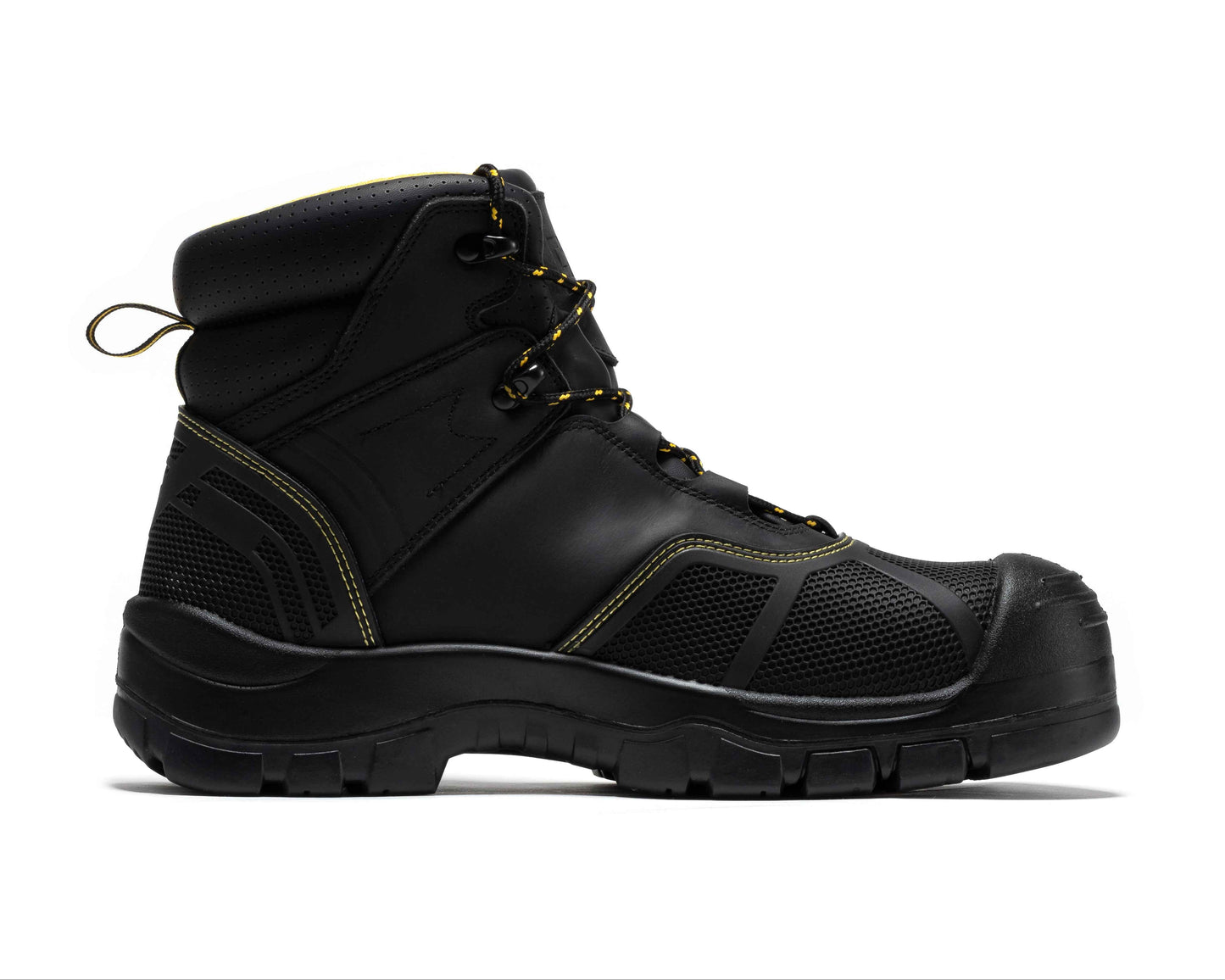 ROCKROOSTER Woodland Black 6 inch Waterproof Composite Toe Leather Work Boots AK663