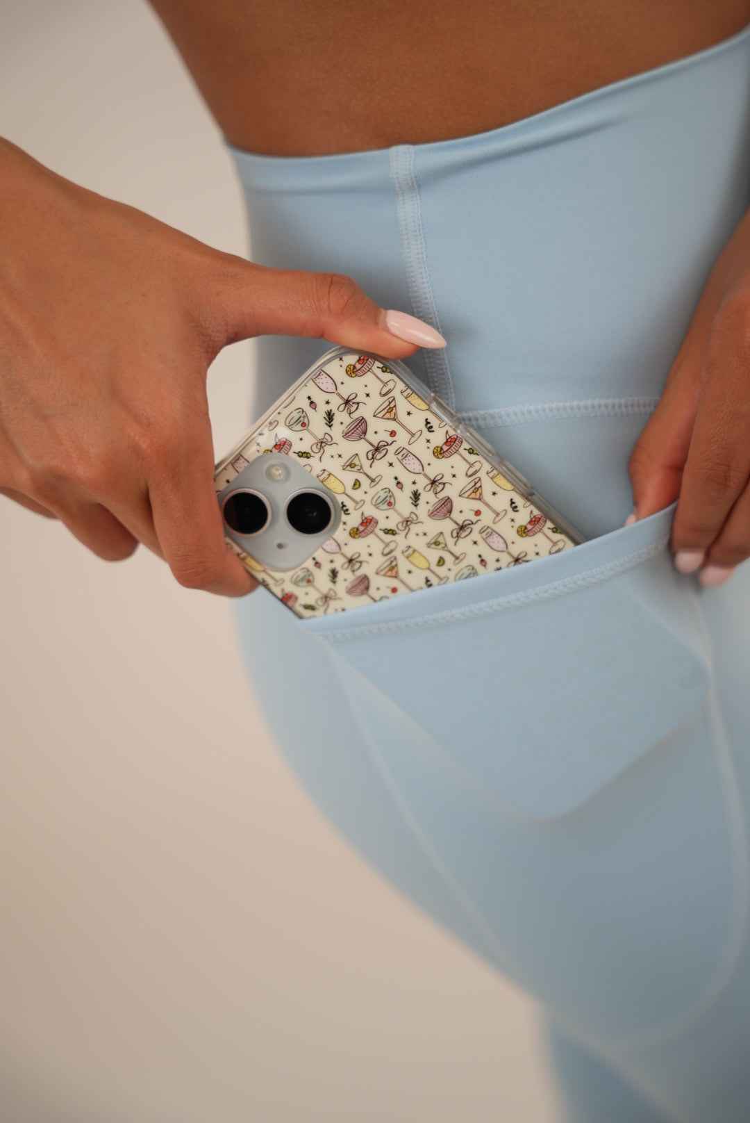 I Am Glowing Sky Blue Quick Dry Butter Legging