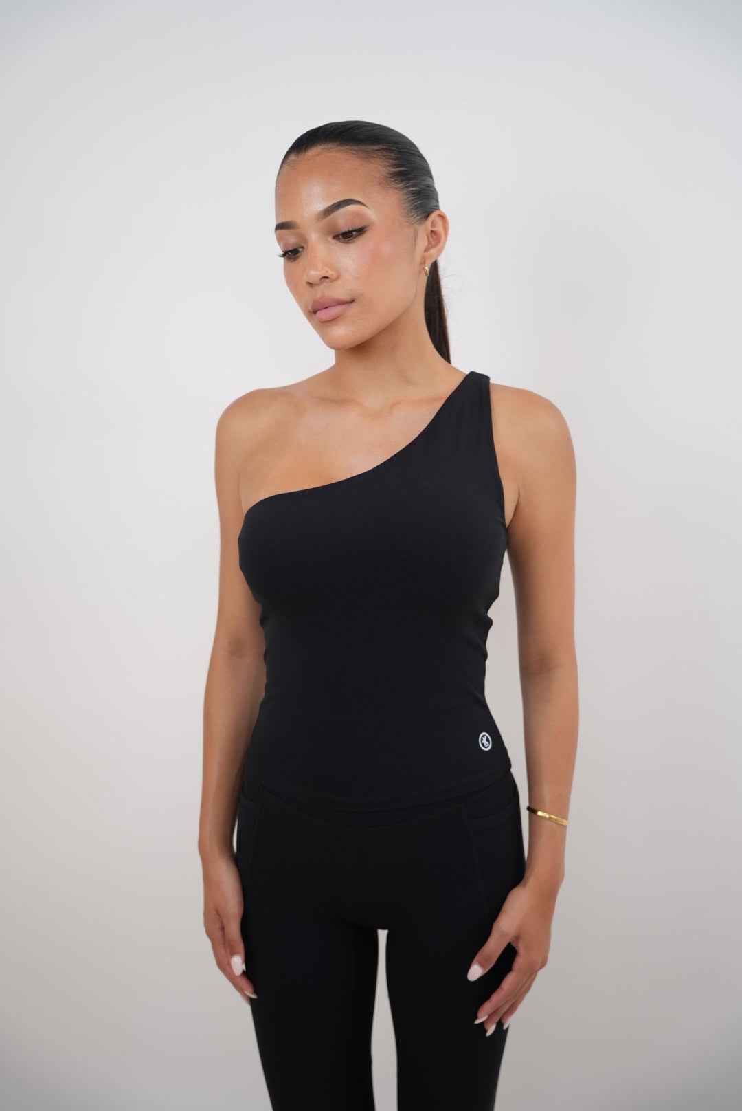 I Am Wealthy Black One Shoulder Top