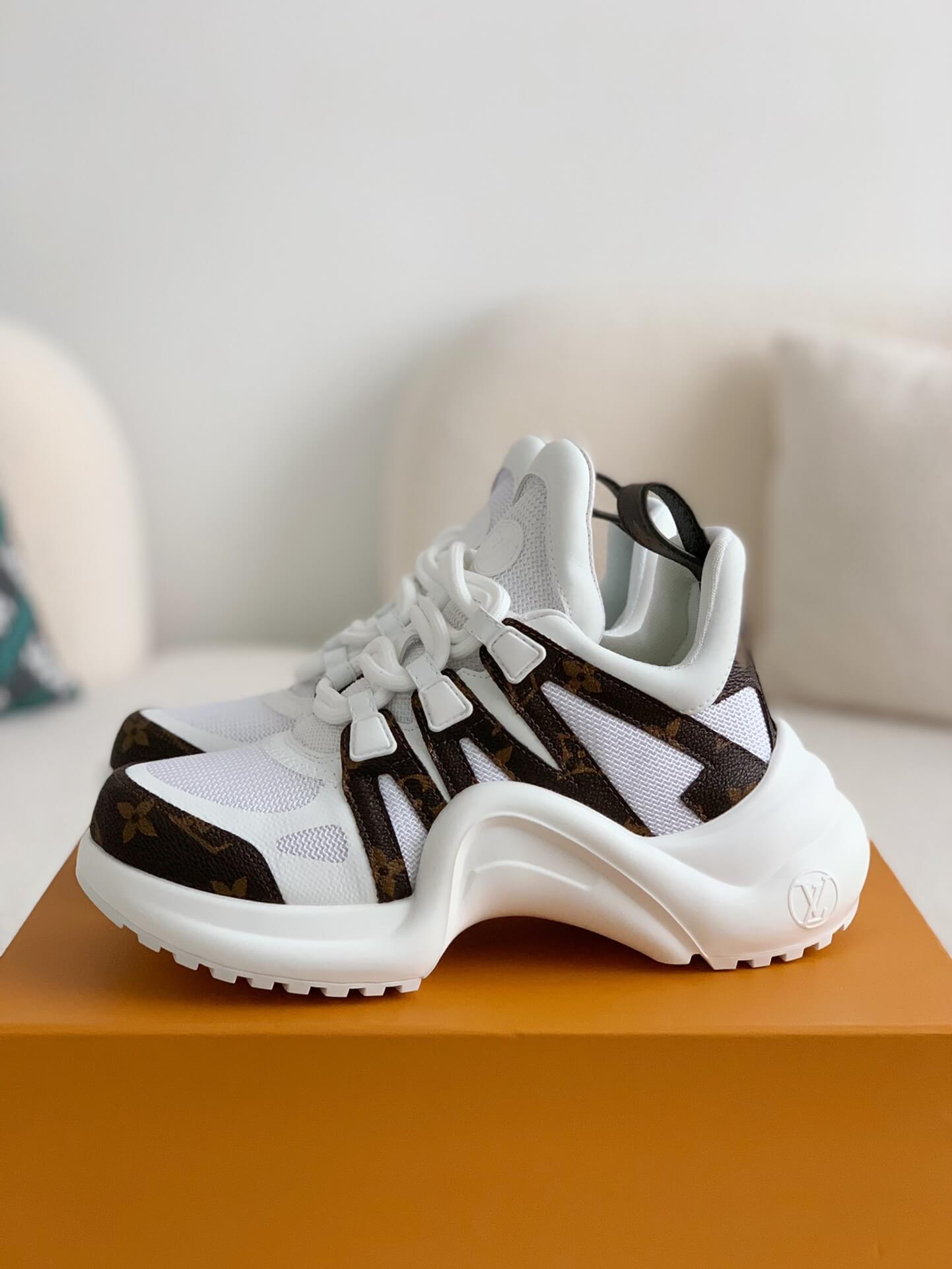 Louis Vuitton LV Archlight Sneaker – White Mesh & Monogram Canvas CUSTOM