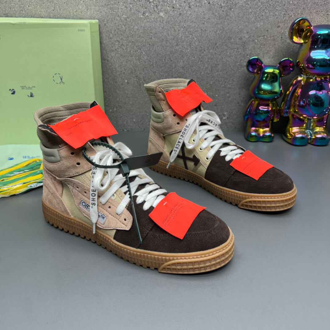 Off-White Off-Court 3.0 Suede Canvas Beige Dark High-Top Sneaker