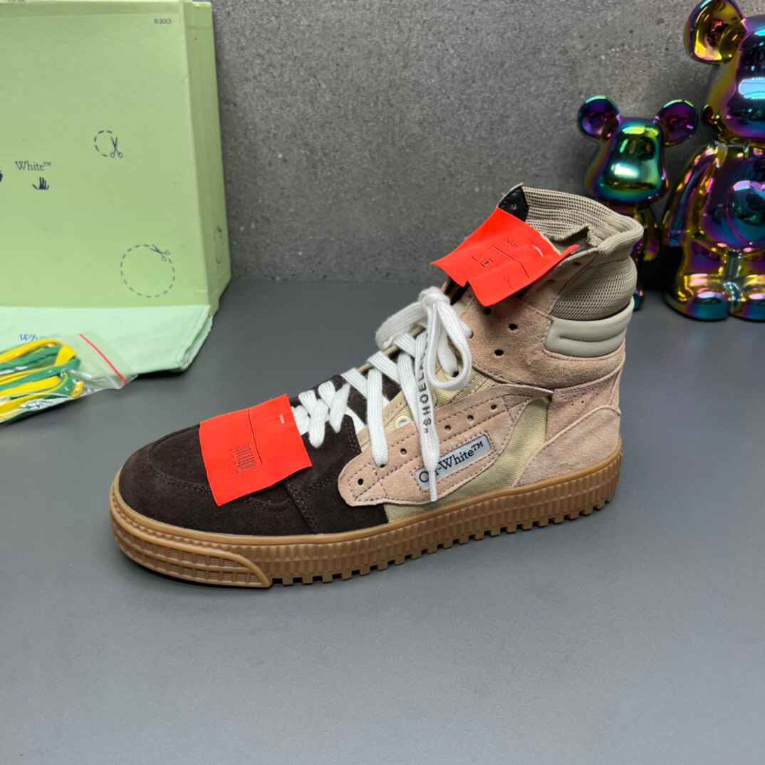 Off-White Off-Court 3.0 Suede Canvas Beige Dark High-Top Sneaker