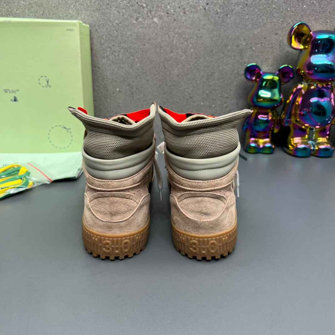 Off-White Off-Court 3.0 Suede Canvas Beige Dark High-Top Sneaker