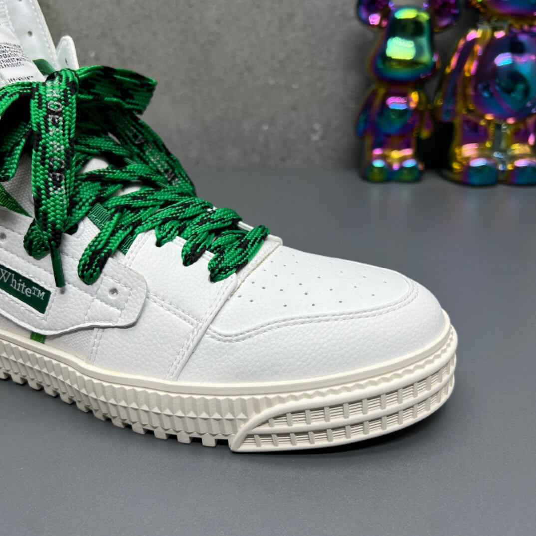 Off-White 3.0 Off Court White Green High-Top Sneakers