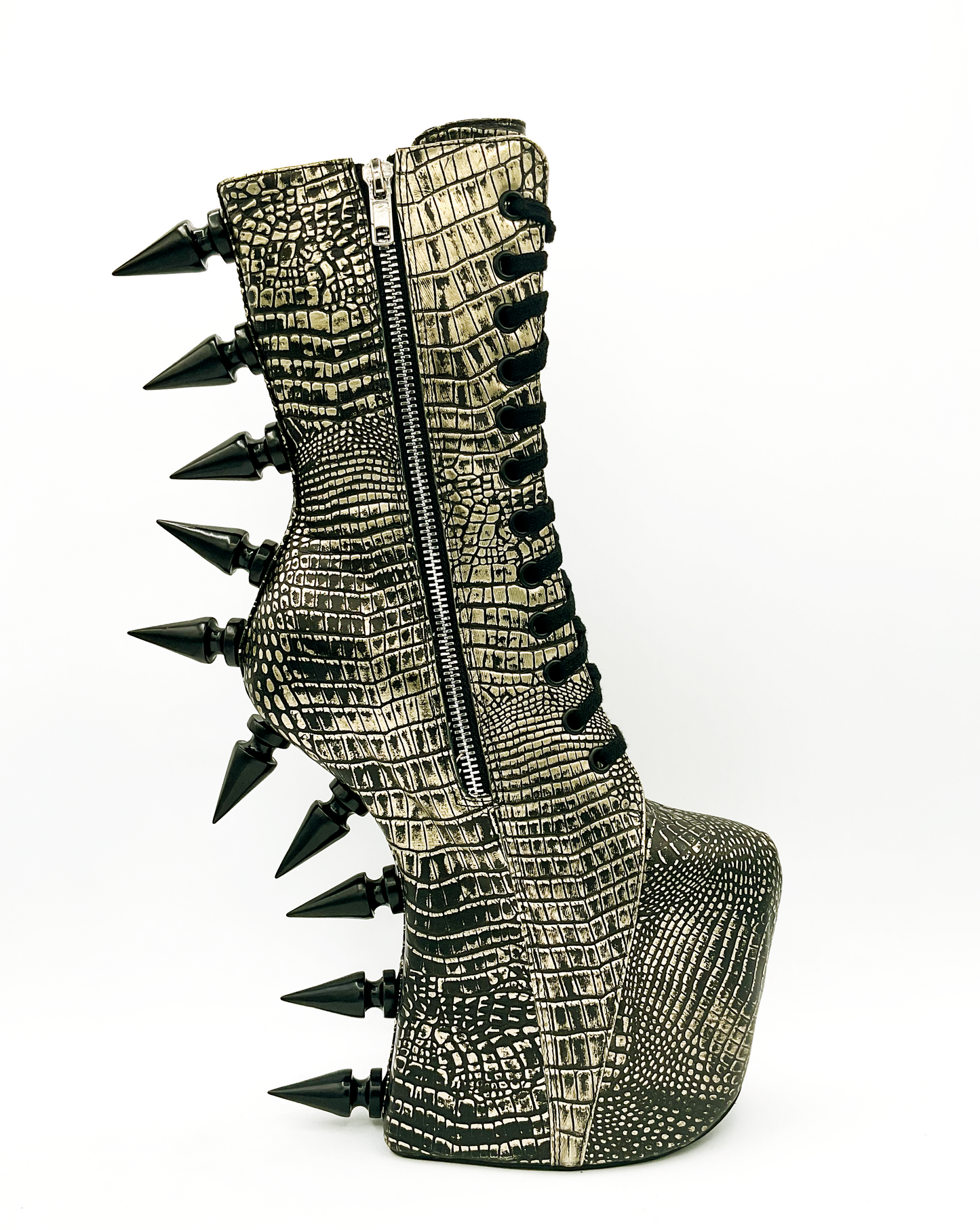 Prehistoric Gold Platform Boot Charla Tedrick
