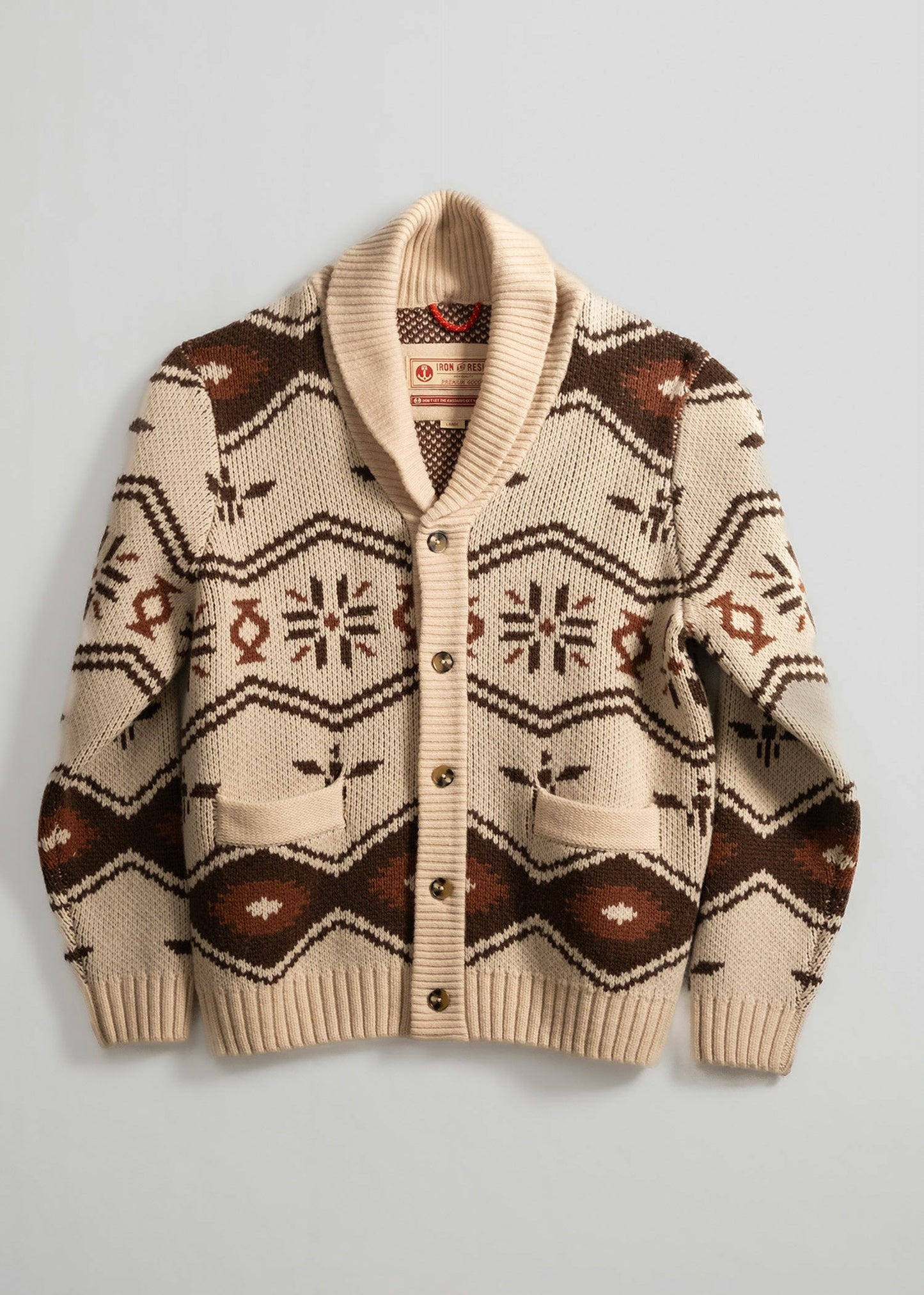 Wincha Shawl Collar Sweater Iron & Resin