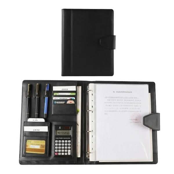 A4 Conference Folder Soft Leather Portfolio Organiser with Calculator DailySale