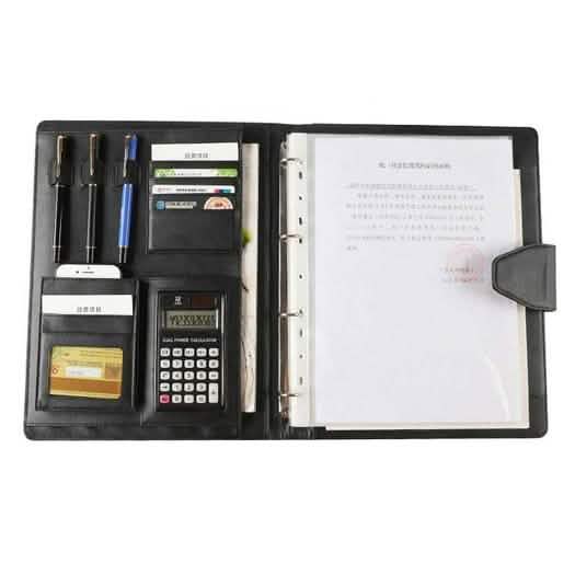 A4 Conference Folder Soft Leather Portfolio Organiser with Calculator DailySale