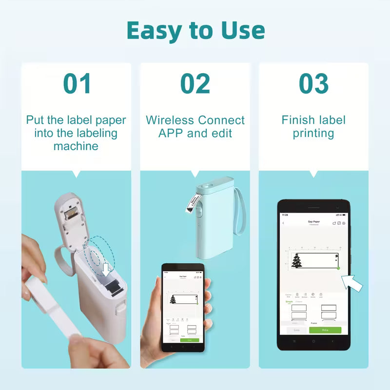 P21 Wireless Thermal Label Maker – Portable USB Printer with Paper Roll, Rechargeable & Ink-Free DailySale