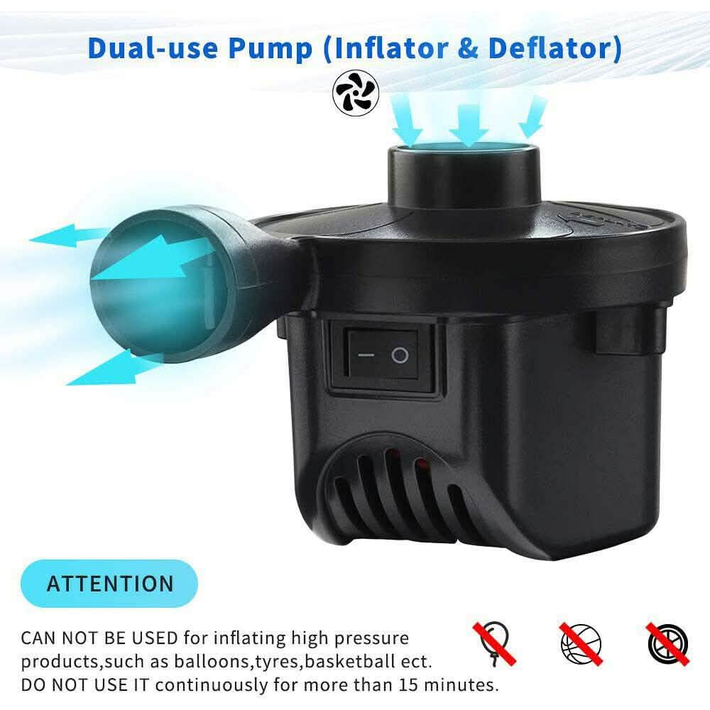 AC DC12V Electric Air Pump Inflator with 3 Nozzle DailySale