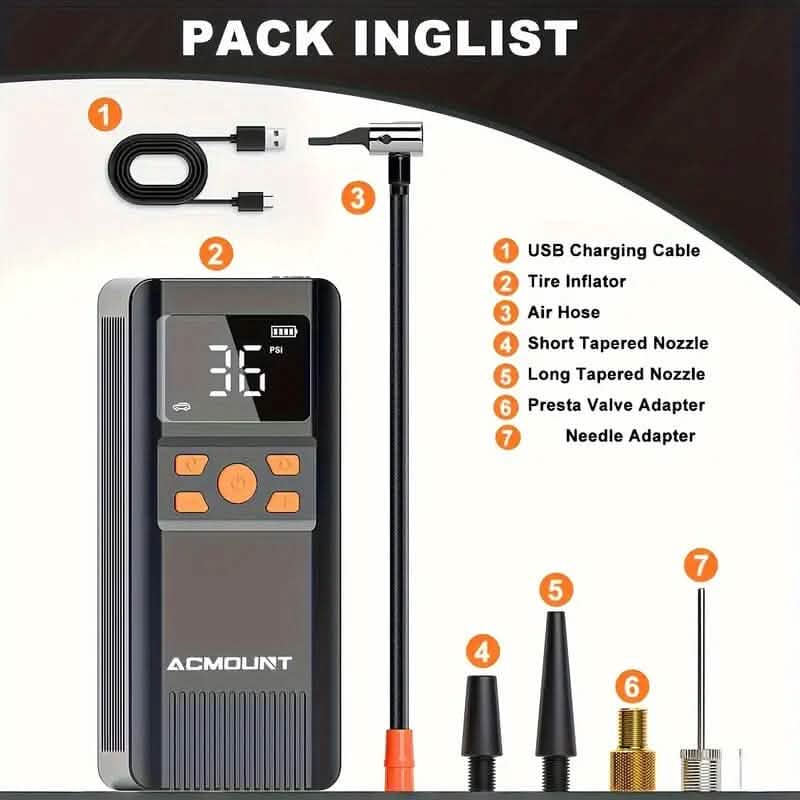 Acmount Tire Inflator Portable Air Compressor 150PSI DailySale