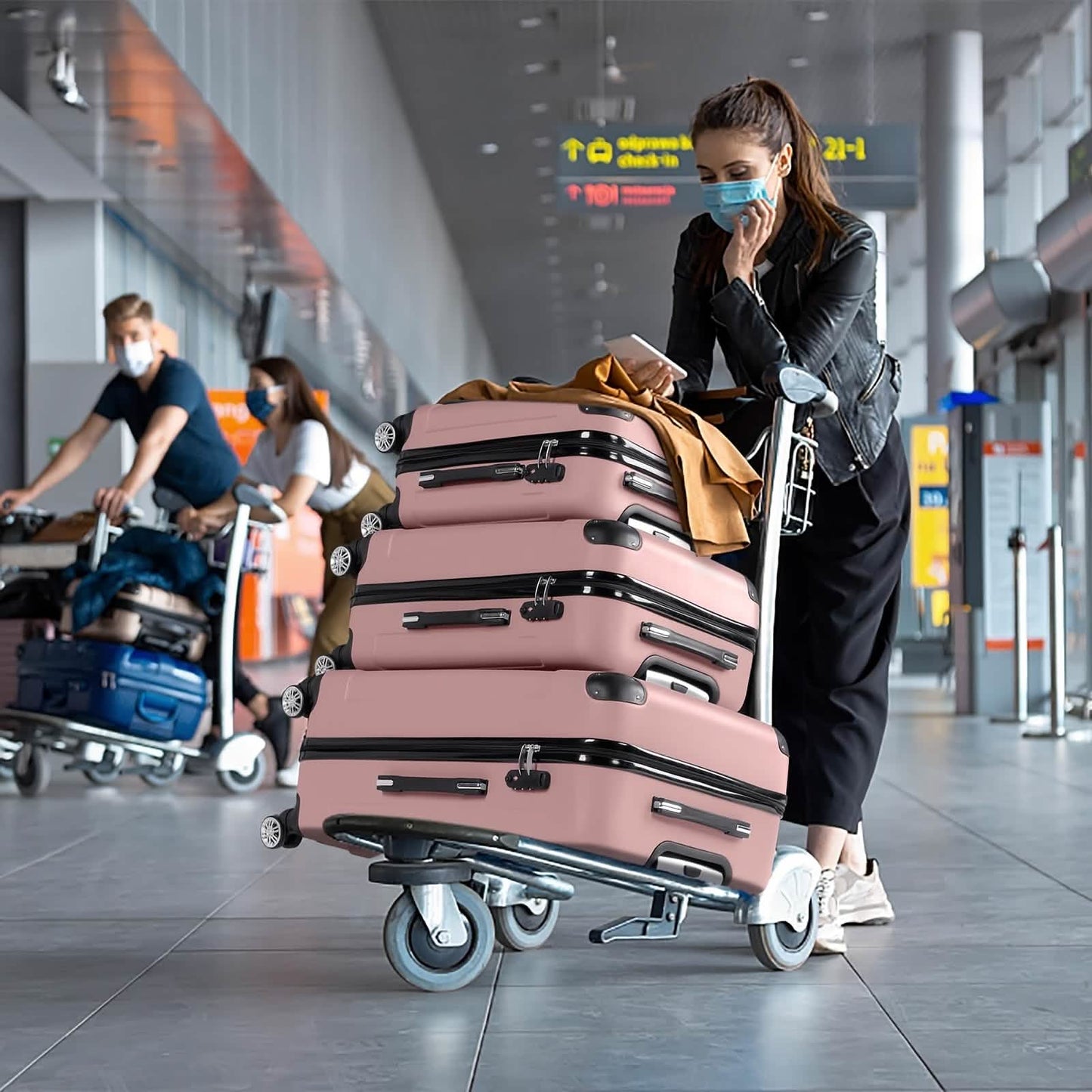 3-Piece Hard Shell Luggage Set with TSA Lock – 20/24/28 Inch 360° Spinner Wheels DailySale