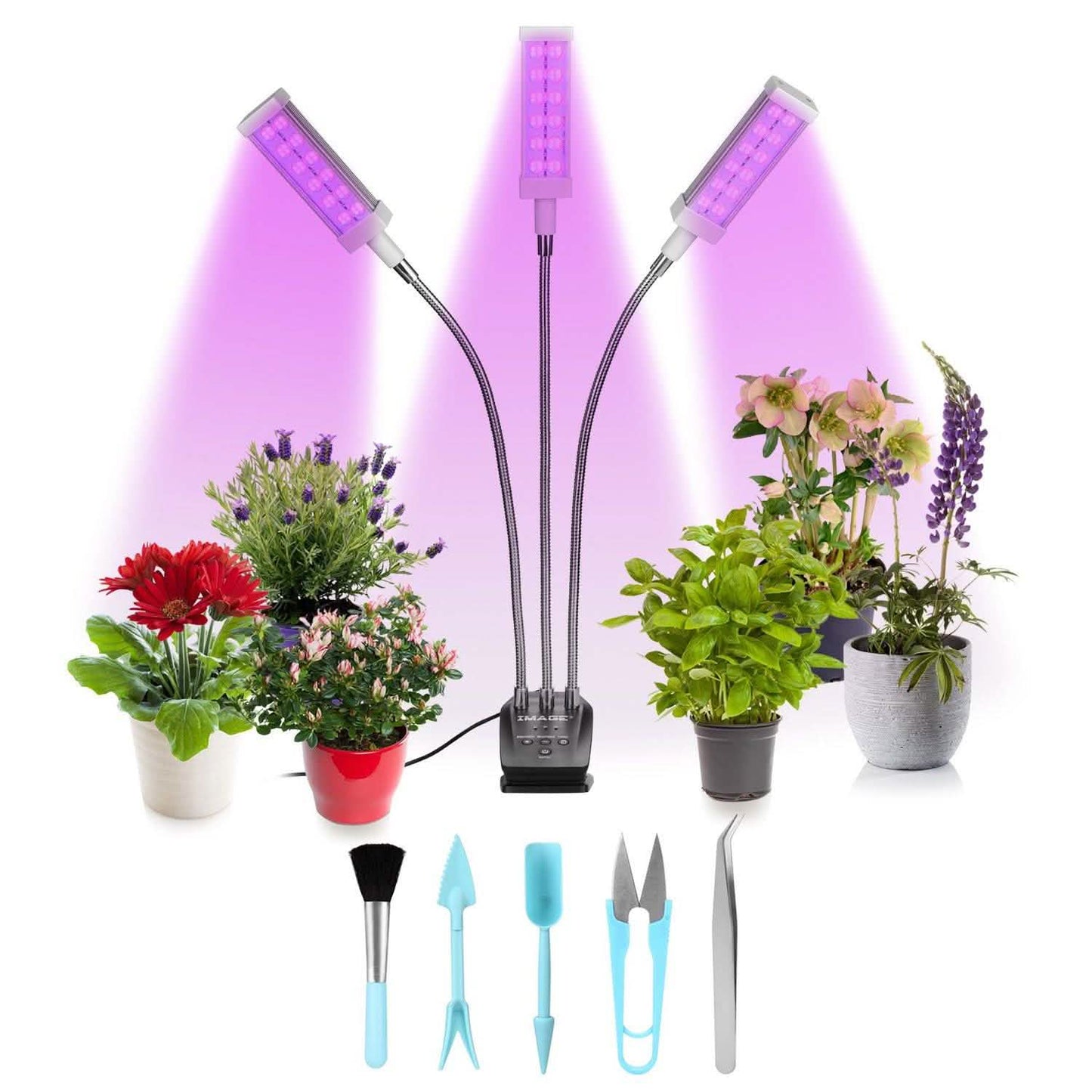 Adjustable 3-Head Grow Lights for Indoor Plants with Timer DailySale