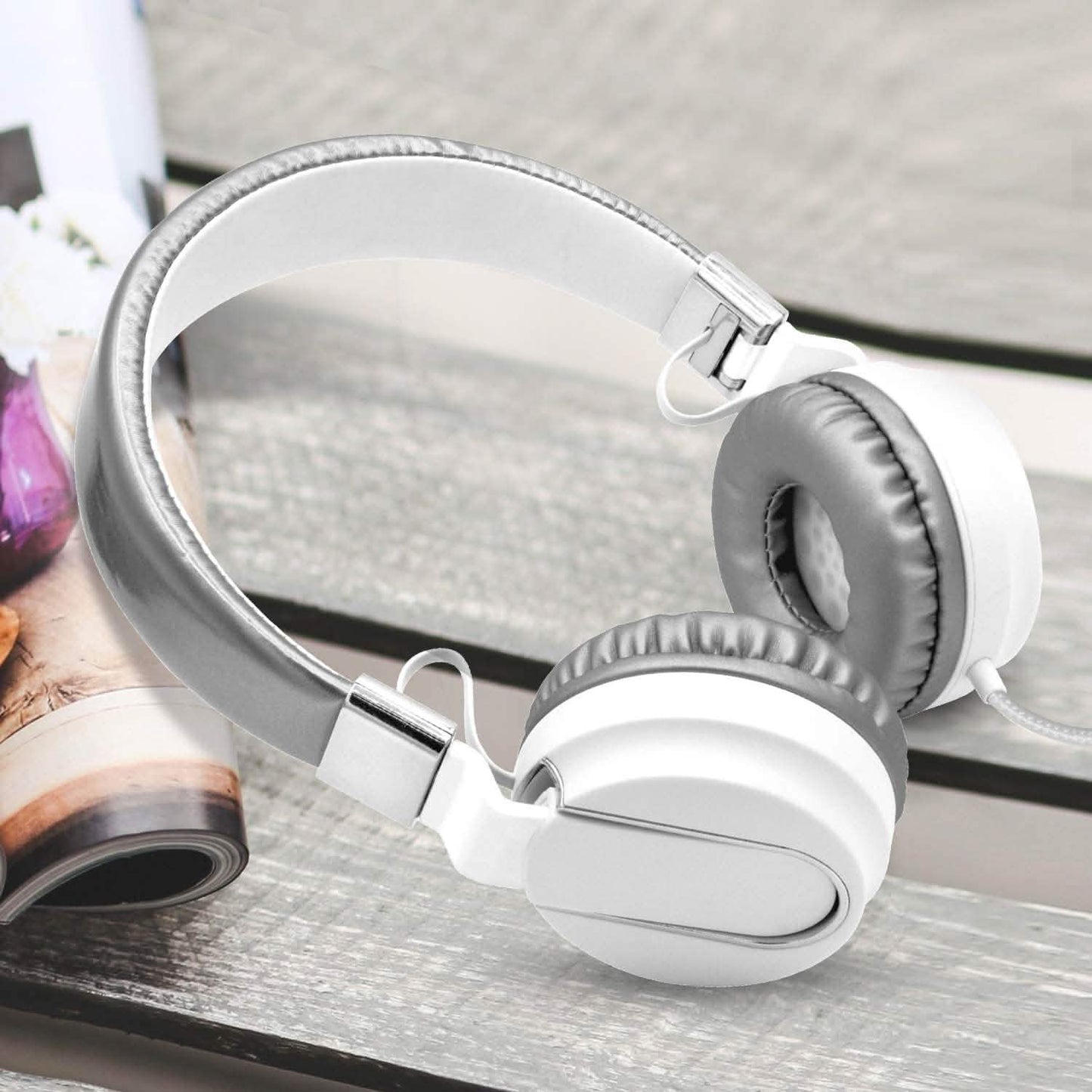 Adjustable Headband On-Ear Headphones with Built-in Mic DailySale