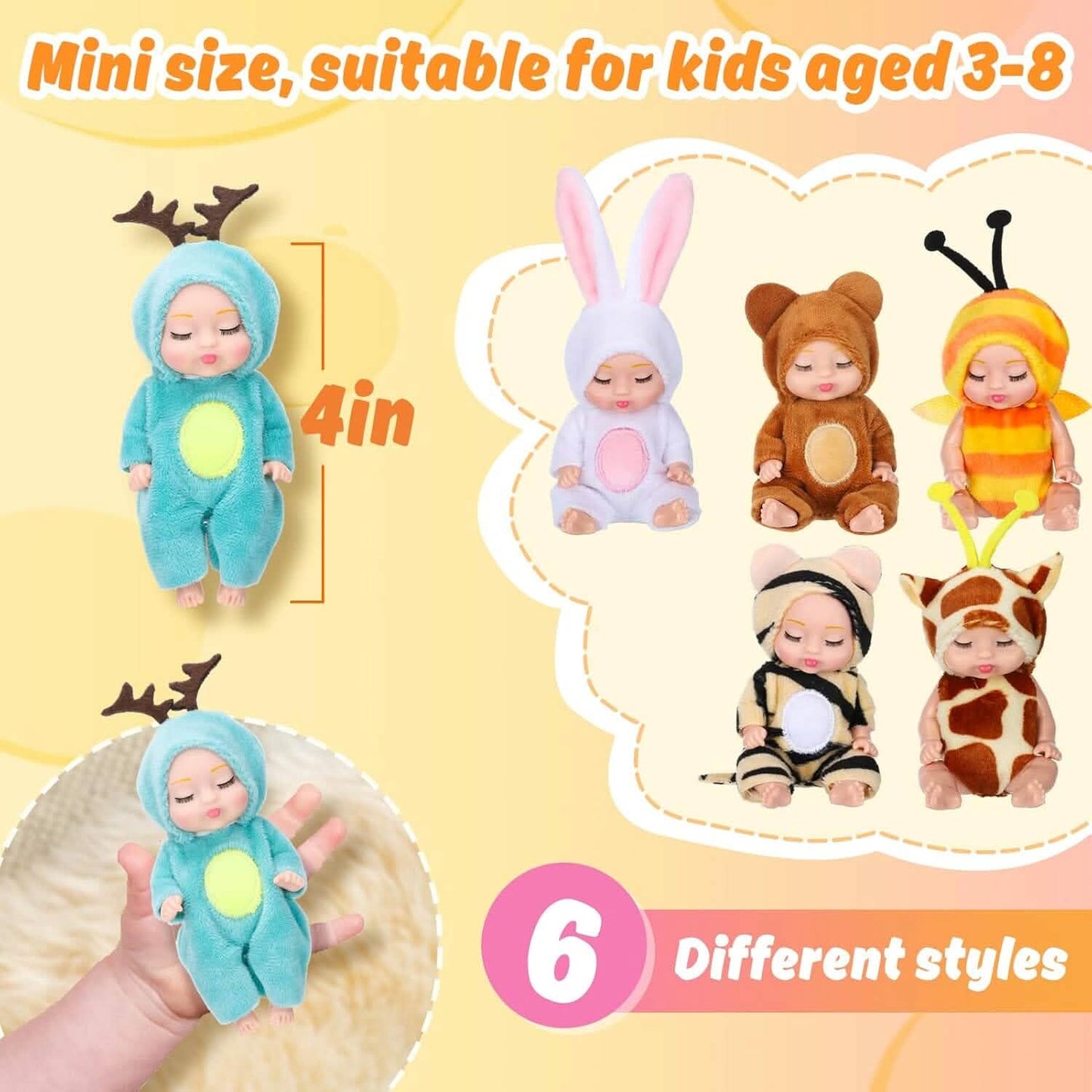Adorable 4.3" Reborn Doll - Mini Cute Sleeping Youngsters Series DailySale