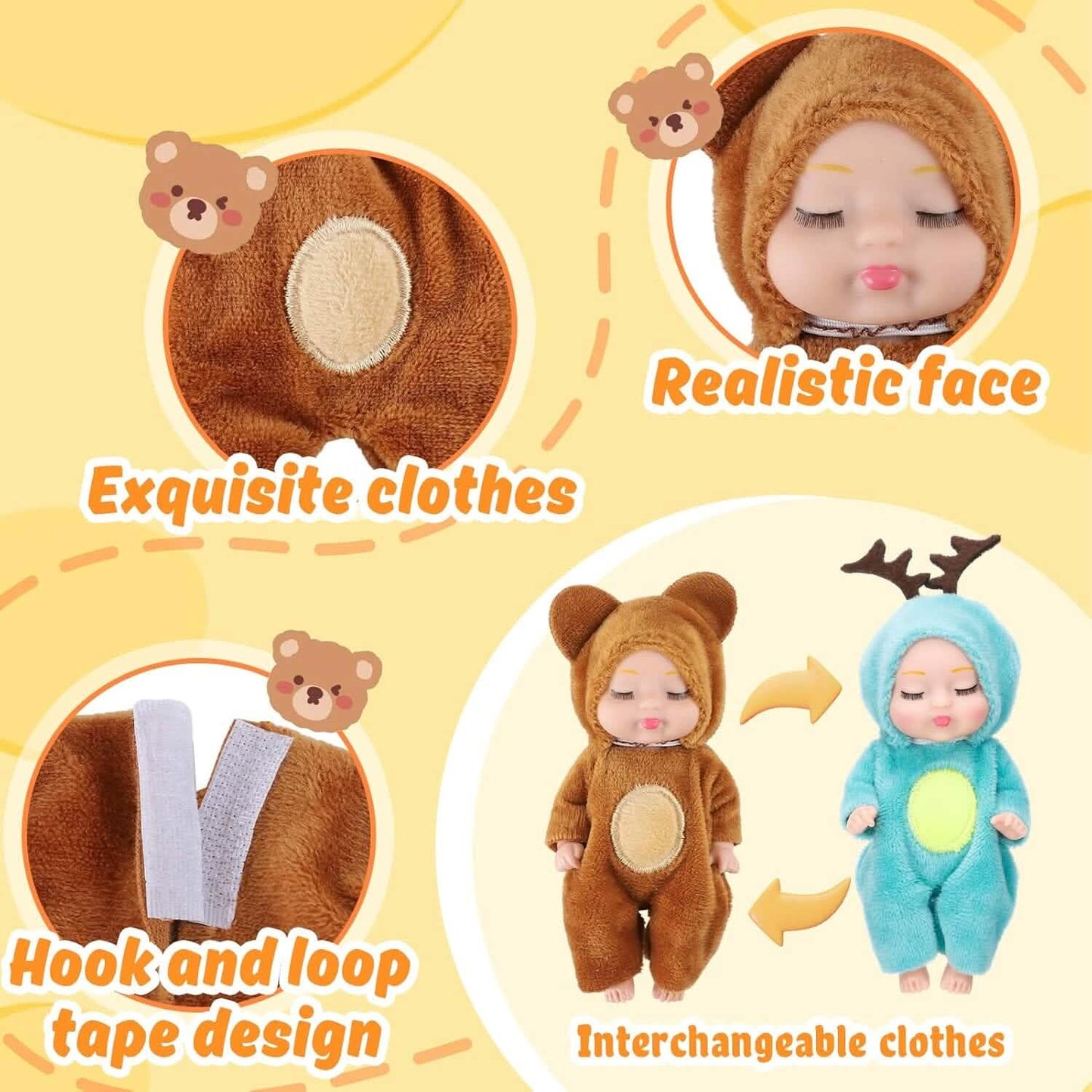 Adorable 4.3" Reborn Doll - Mini Cute Sleeping Youngsters Series DailySale