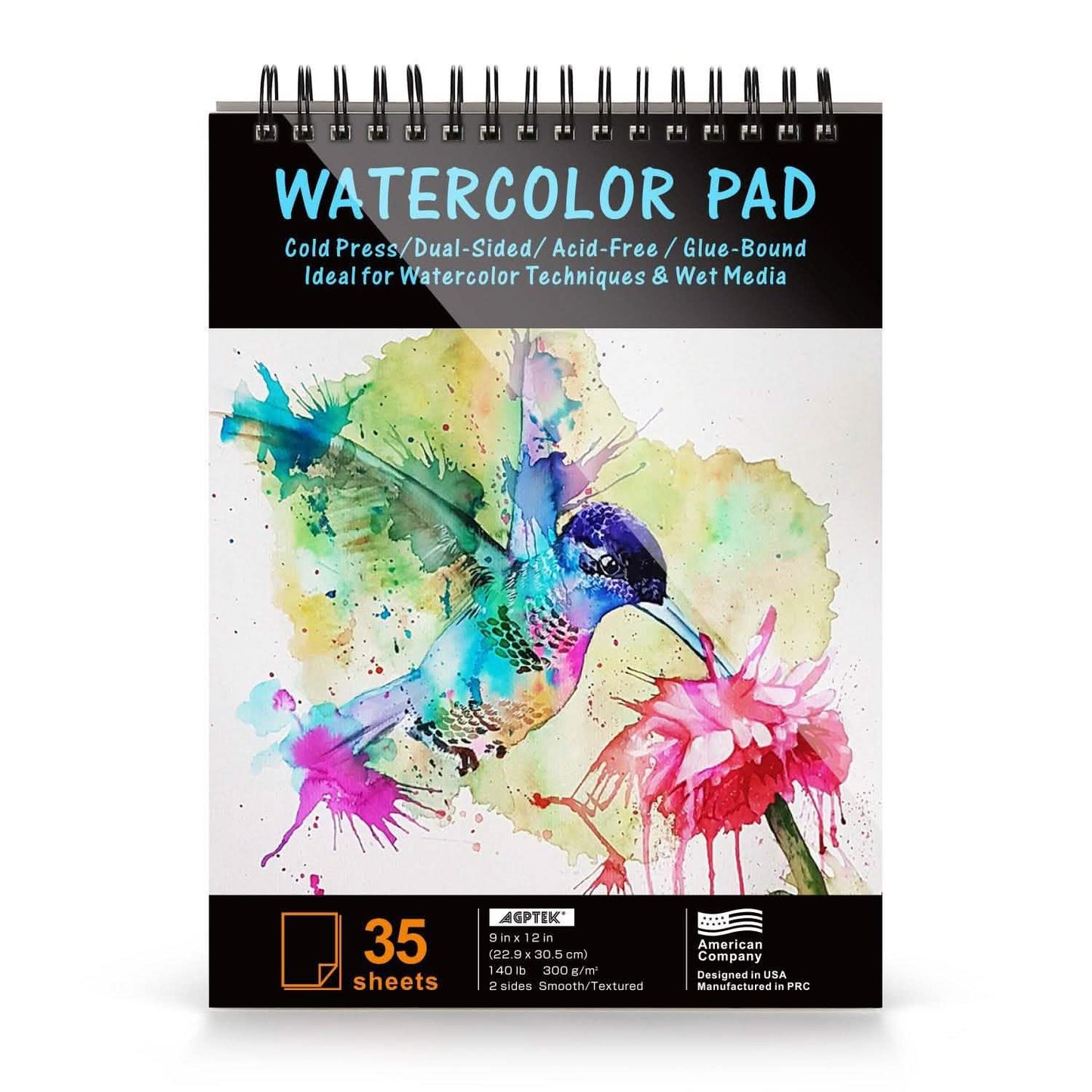 AGPtEk 12 inches 35 Sheets Watercolor Paper Pad DailySale
