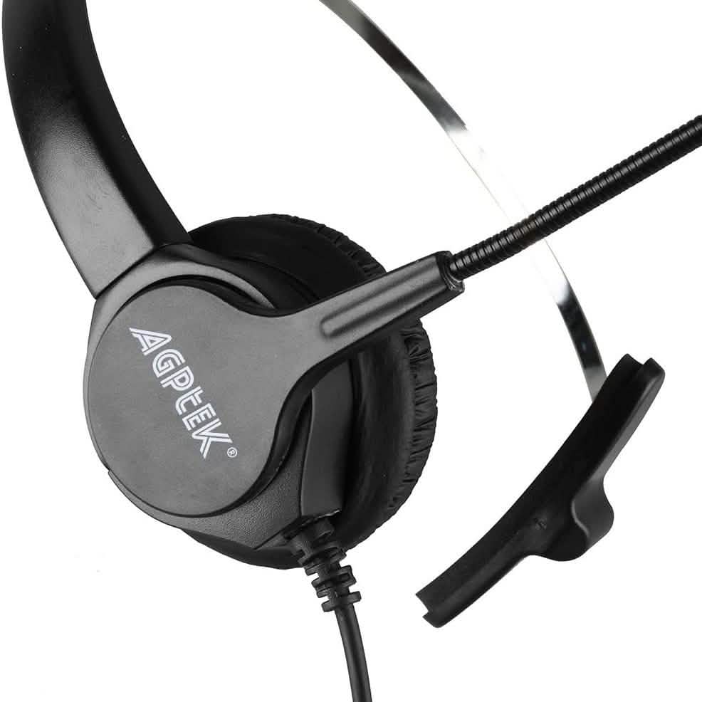 AGPtEK Call Center Hands-Free Noise Cancelling Corded Monaural Headset with Mic Mircrophone DailySale