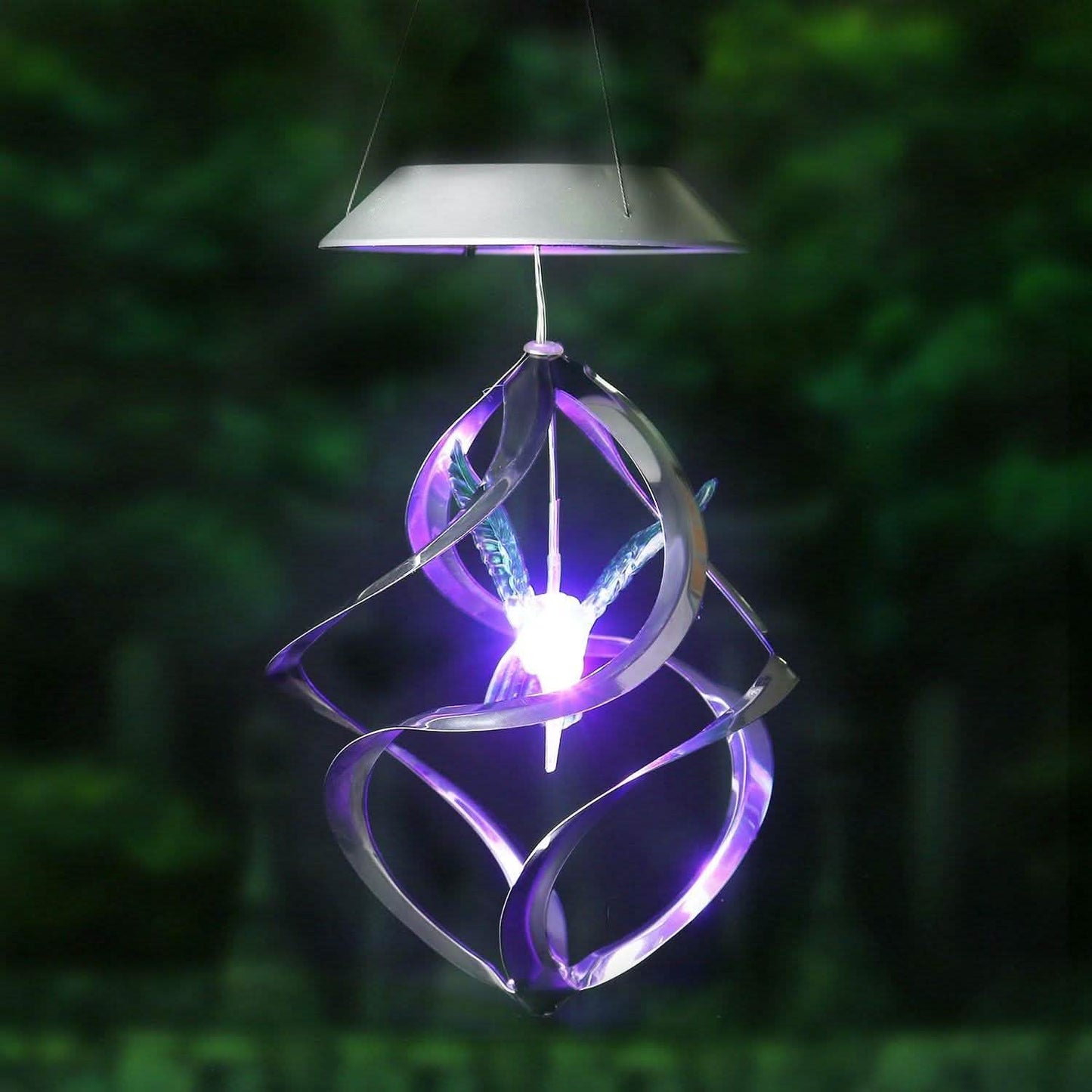 AGPtek Hummingbird Win Wind Chime Color Changing Solar Hanging Lights DailySale