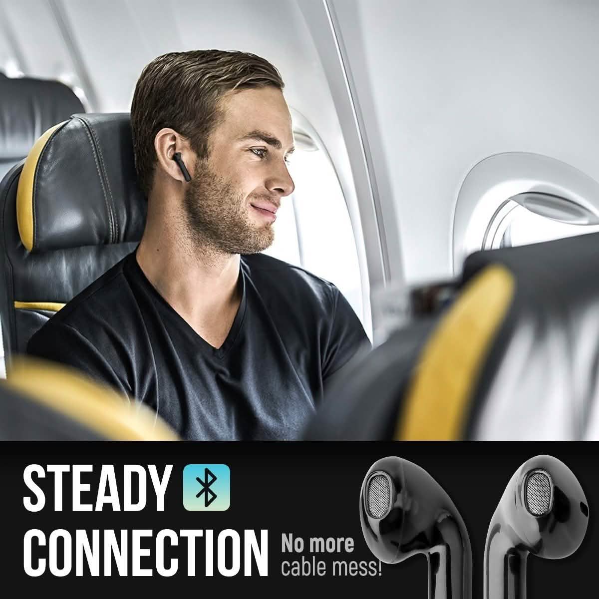 Airbuds Wireless Bluetooth Earphones with Charging Case and Bonus Qi Charging Mat DailySale